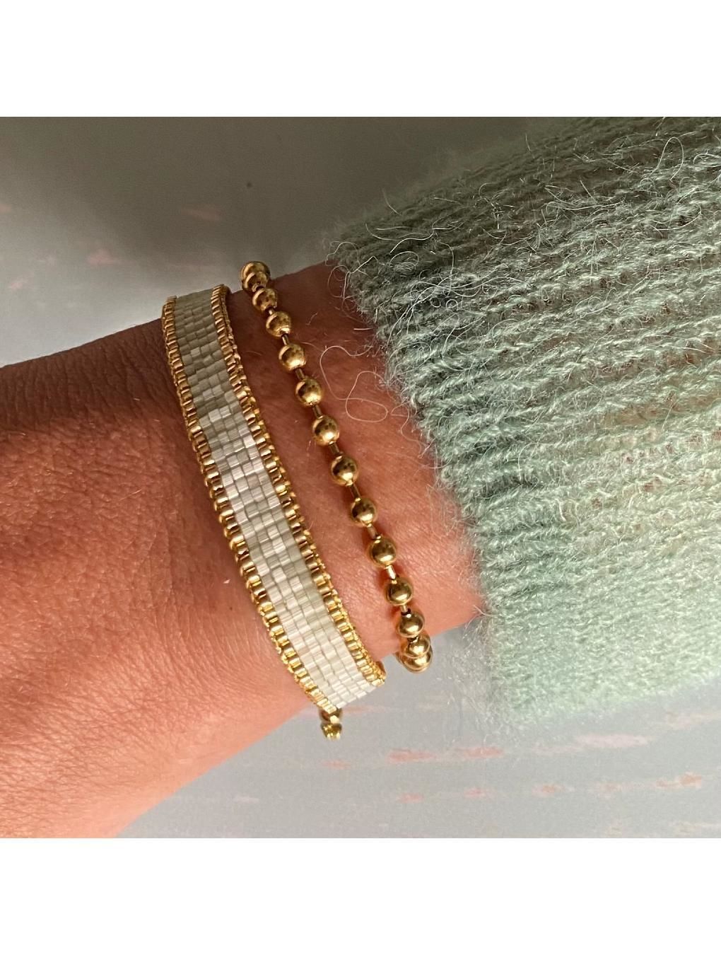 Pulsera MILOS tejida con cierre de acero verde agua n/a