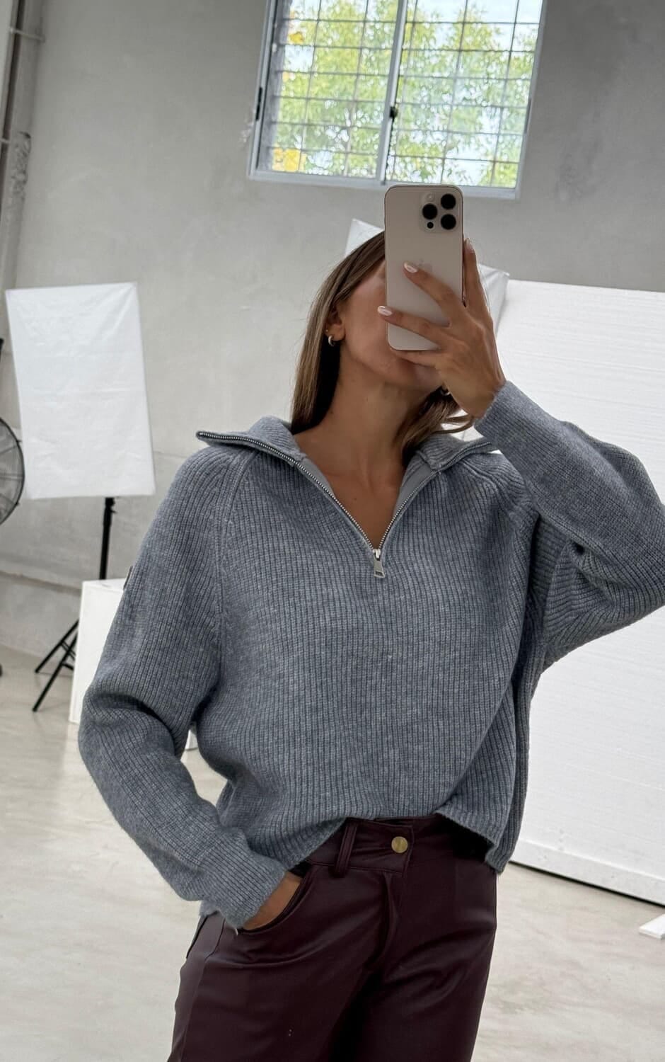 Buzo Zip gris talle unico