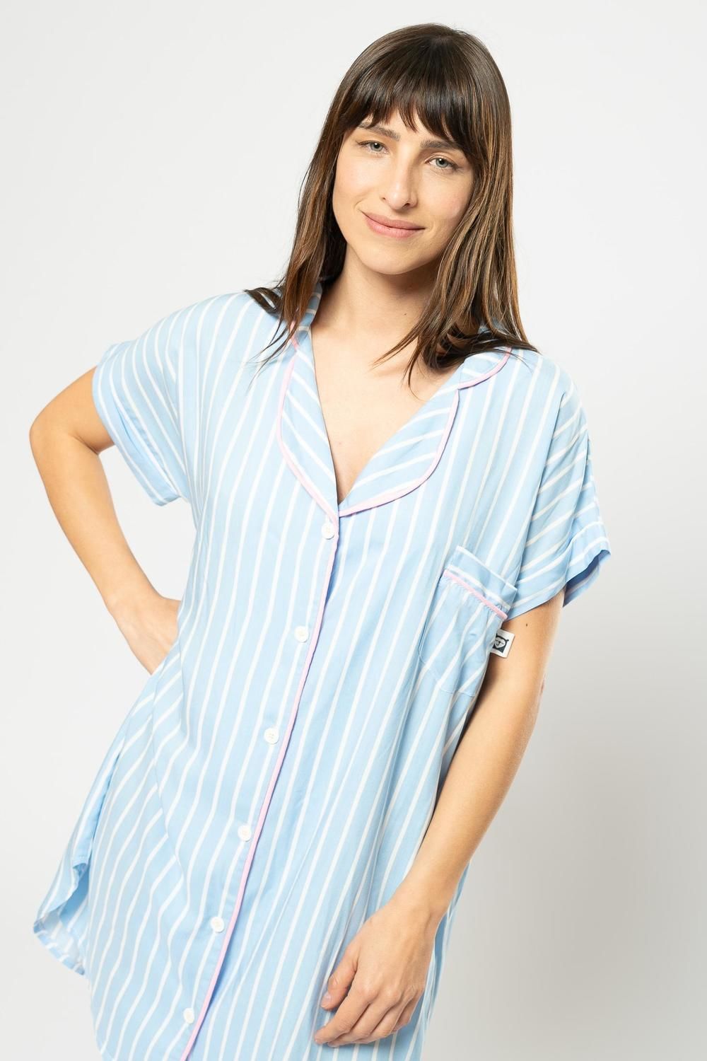 Camisón Lyra celeste 1