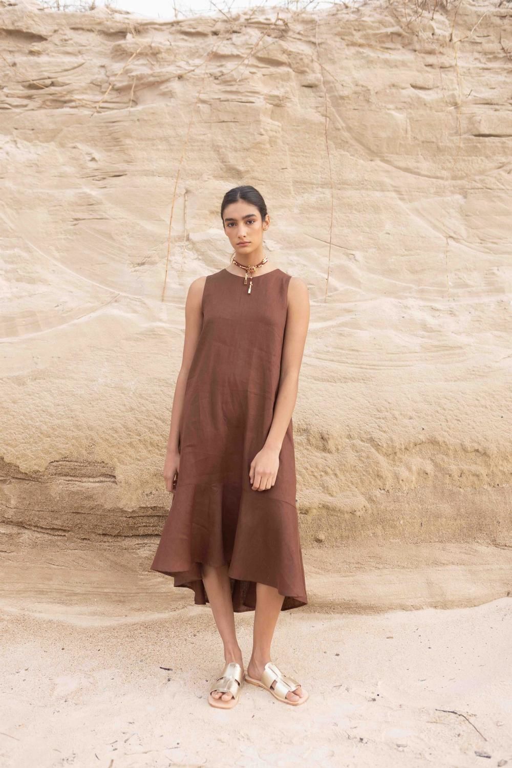 Vestido Folk Long chocolate m