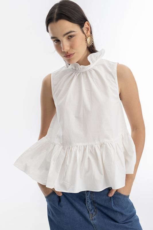 Top Daisy en Algodon - Blanco blanco l