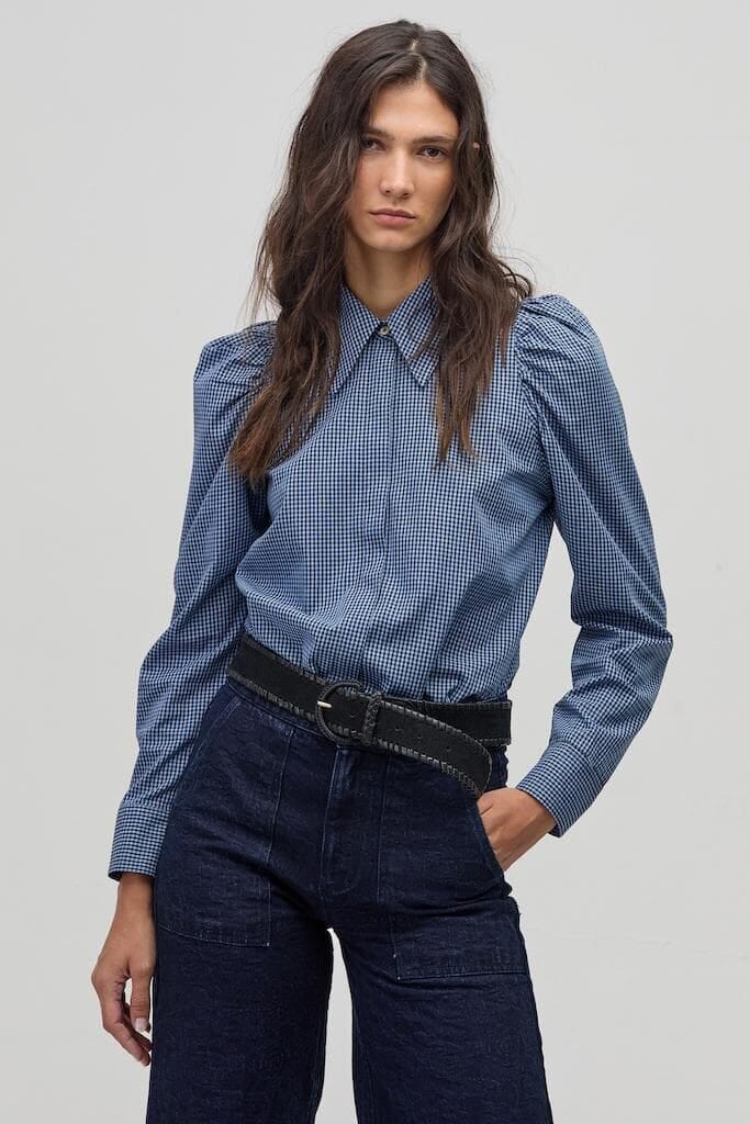 Camisa Lola en Algodon - Blue Vichy Checks azul m