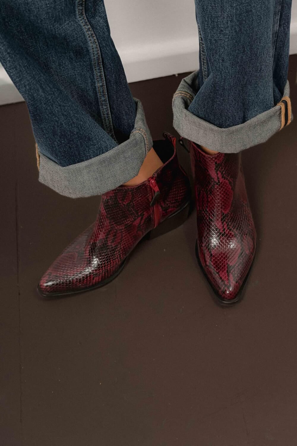 BOTAS POINTY BOOTS bordó 37