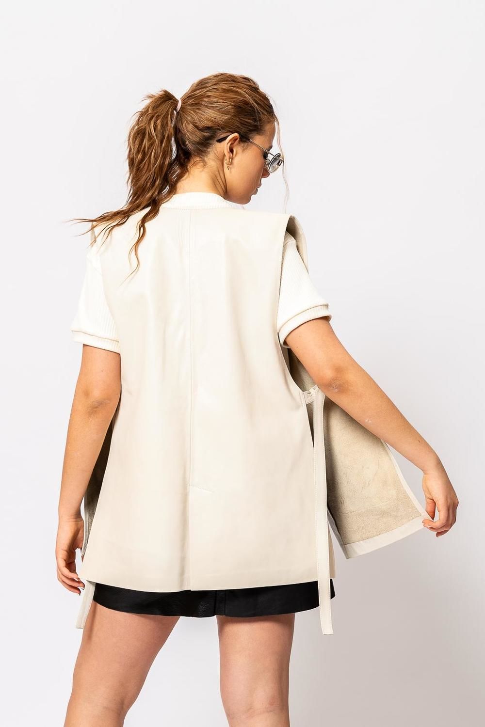 Chaleco Trece natural talle unico
