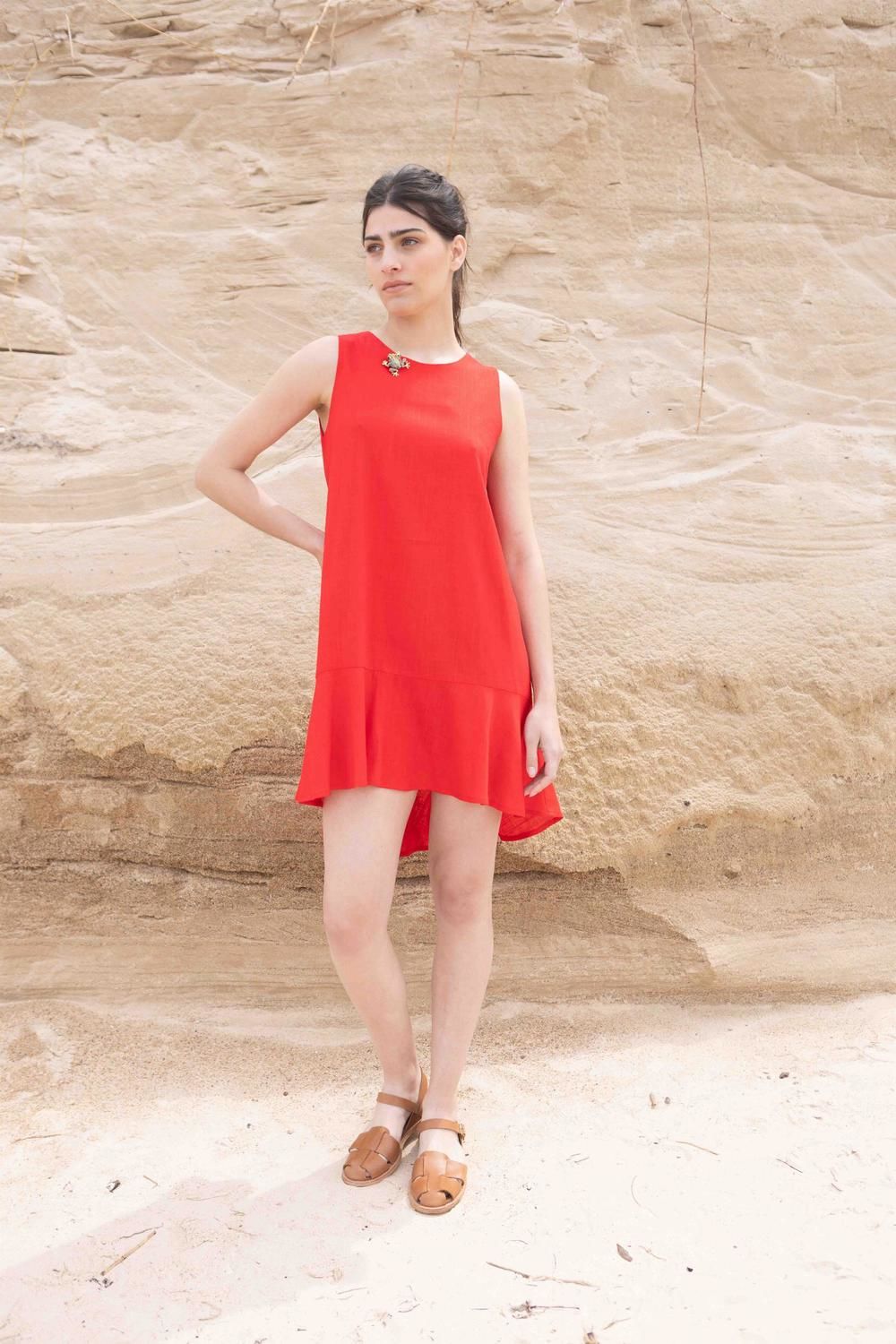 Vestido Folk Short rojo l