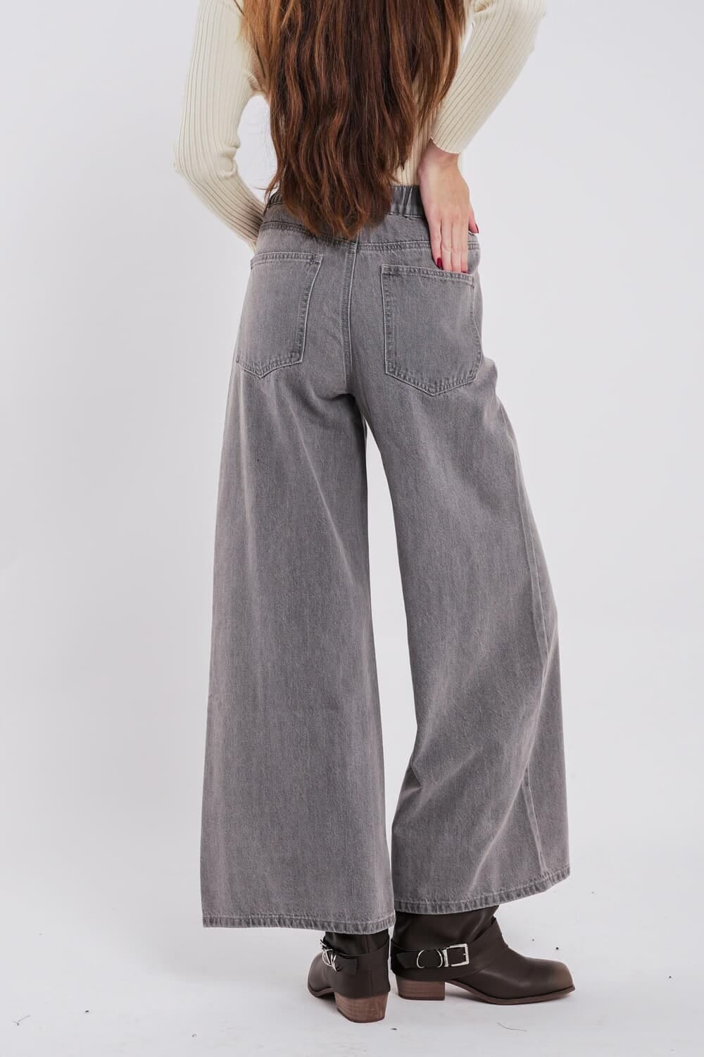 Jean ancho kina gris s