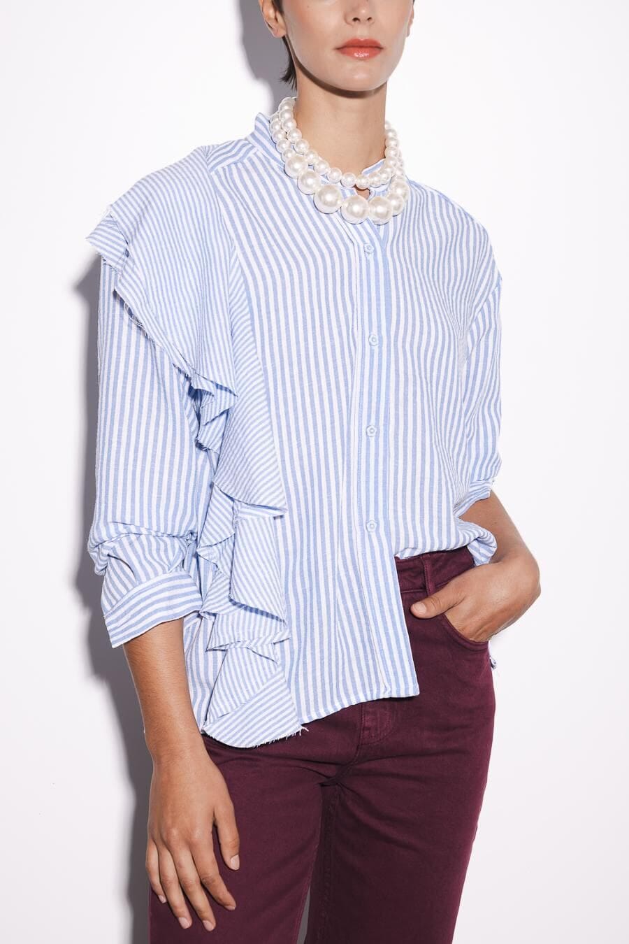 Camisa Simona celeste talle unico