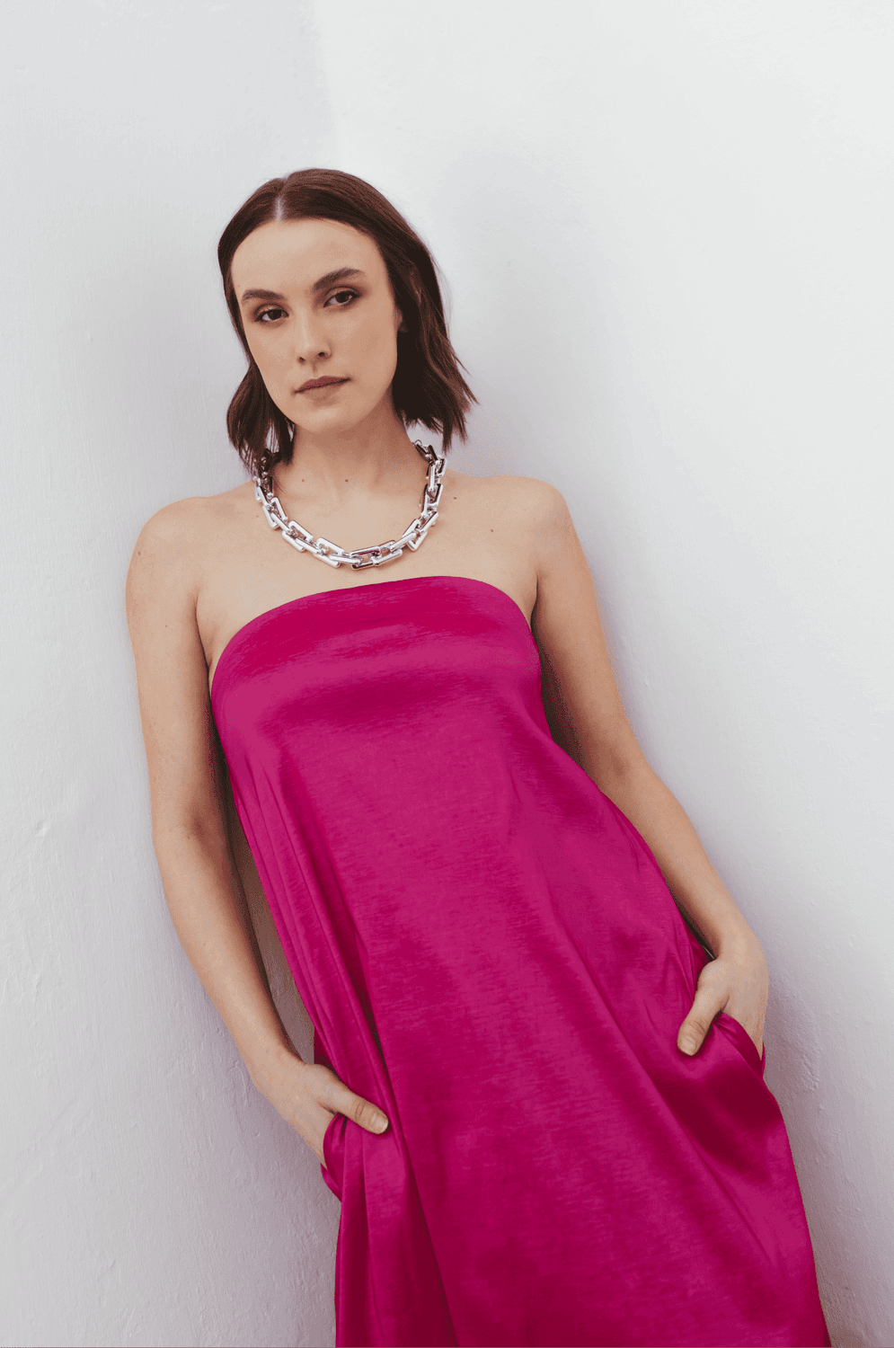 Vestido Dublin fucsia talle unico