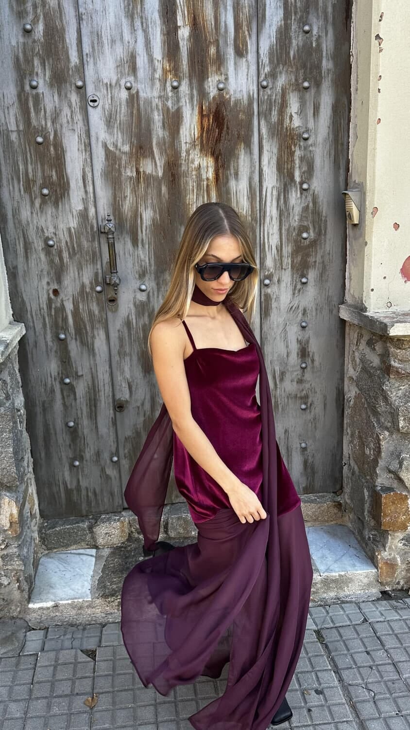 Vestido Martini bordo xs