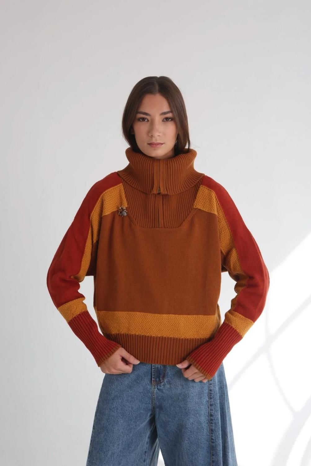 Buzo ZIP terracota m