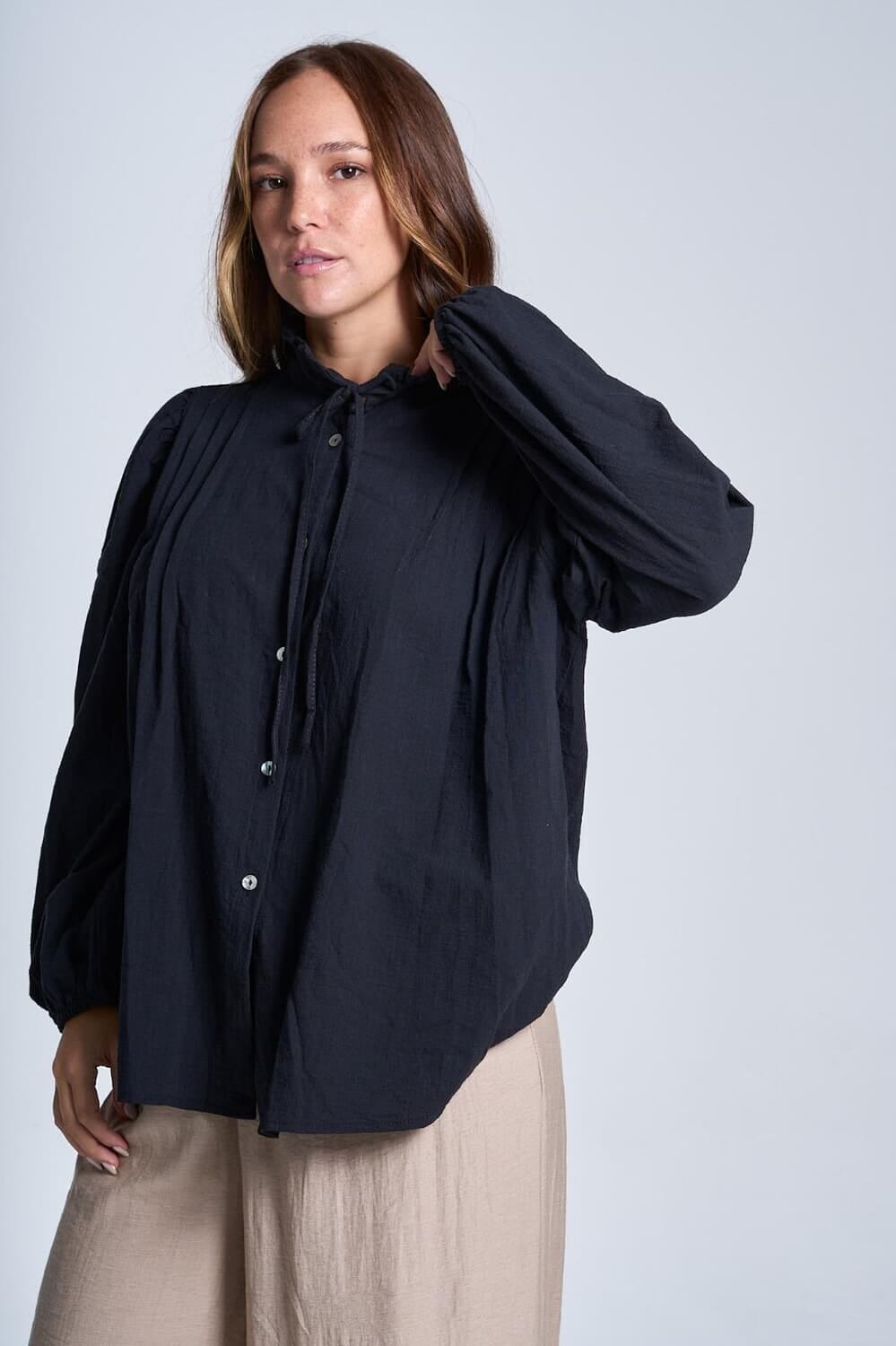 Camisa Tanna negro talle unico