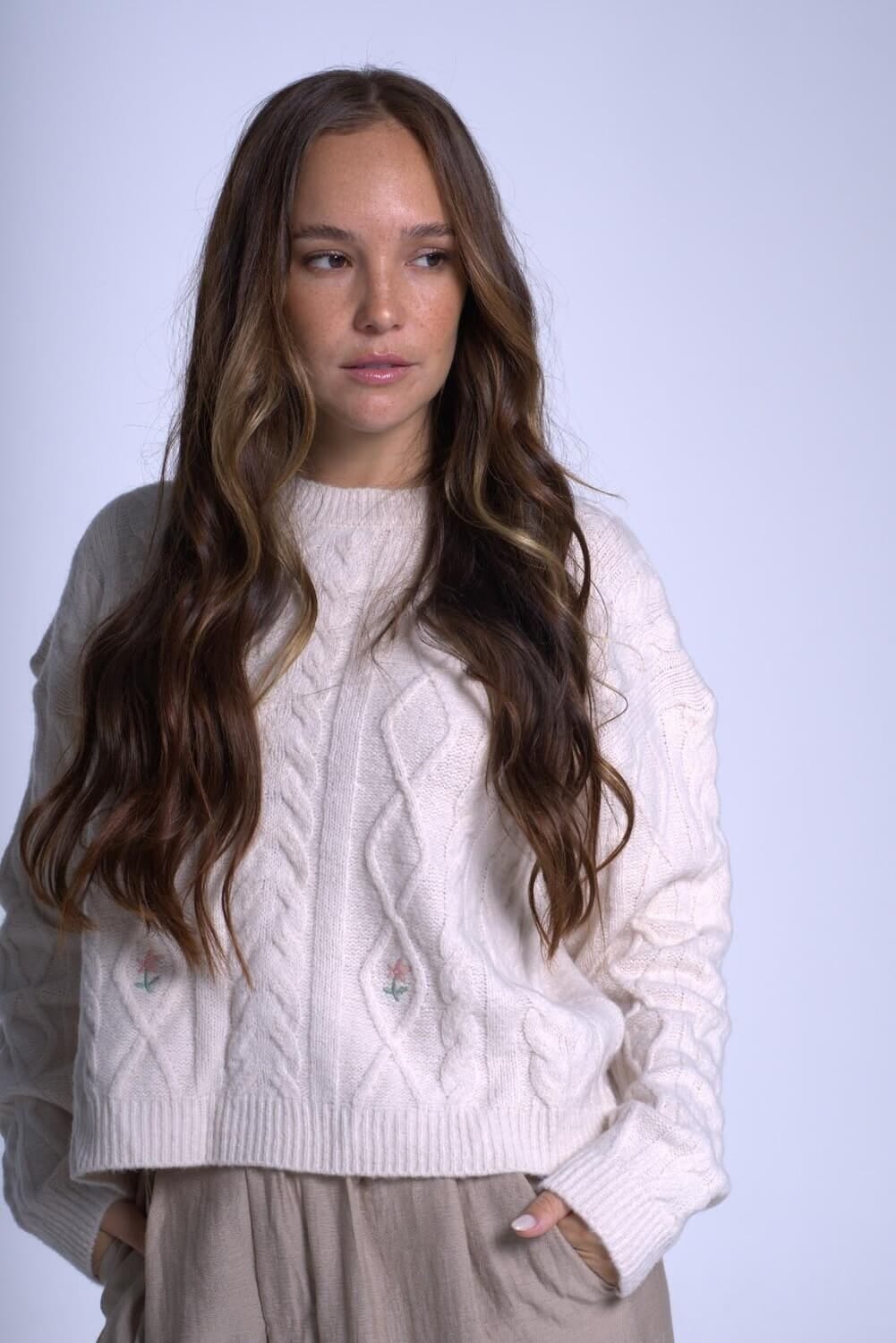 Sweater Serena beige talle unico