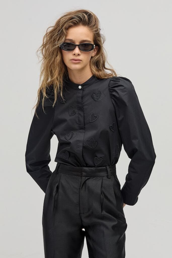 Camisa Cuore en Algodon - Negro negro xs