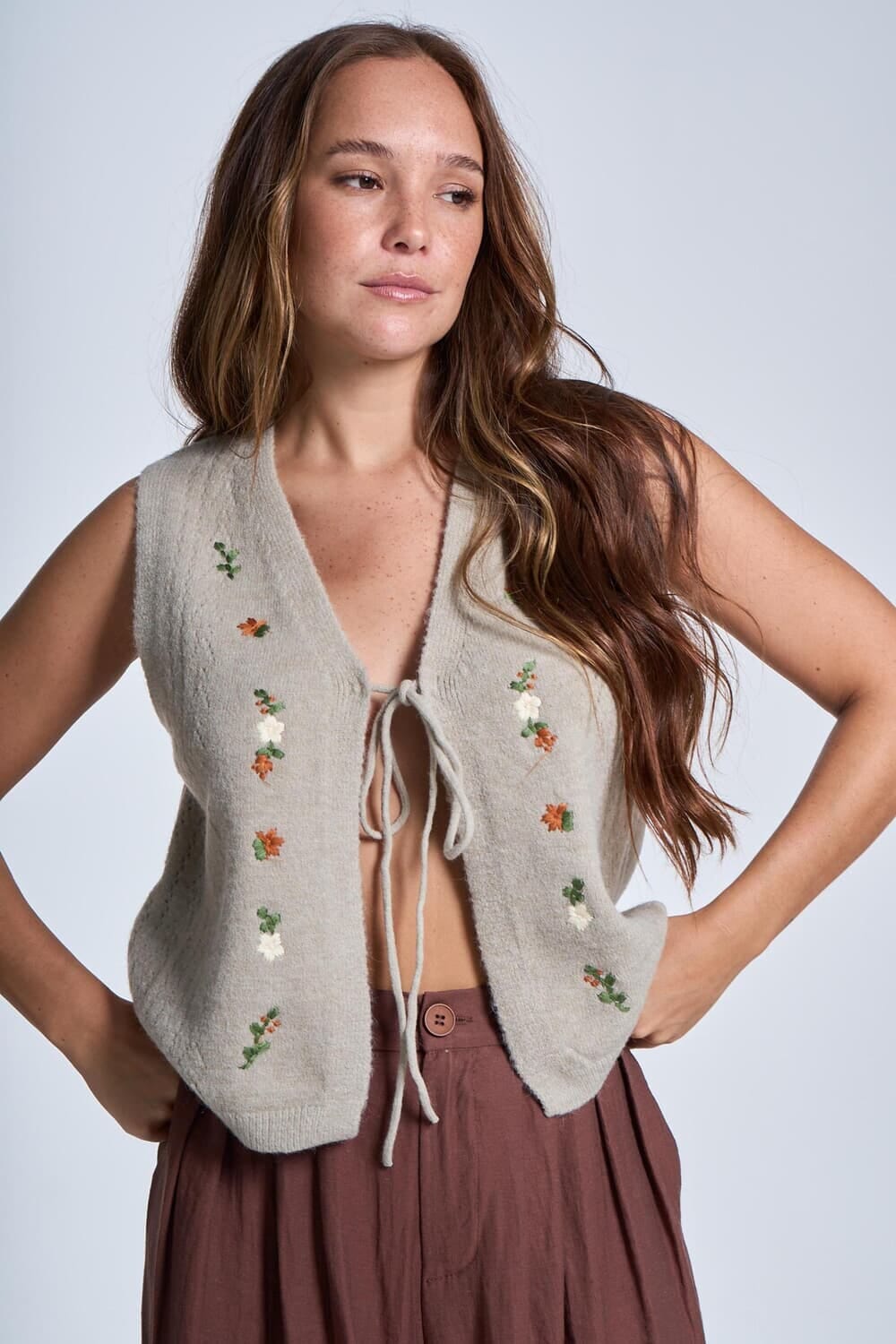 Chaleco Sally beige talle unico