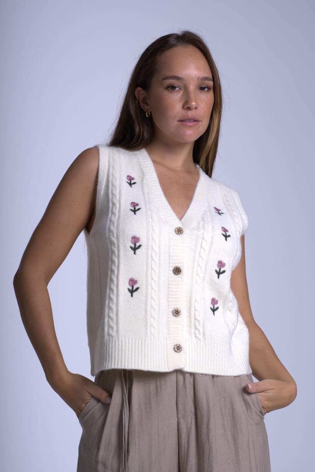 Chaleco Rachel crudo talle unico