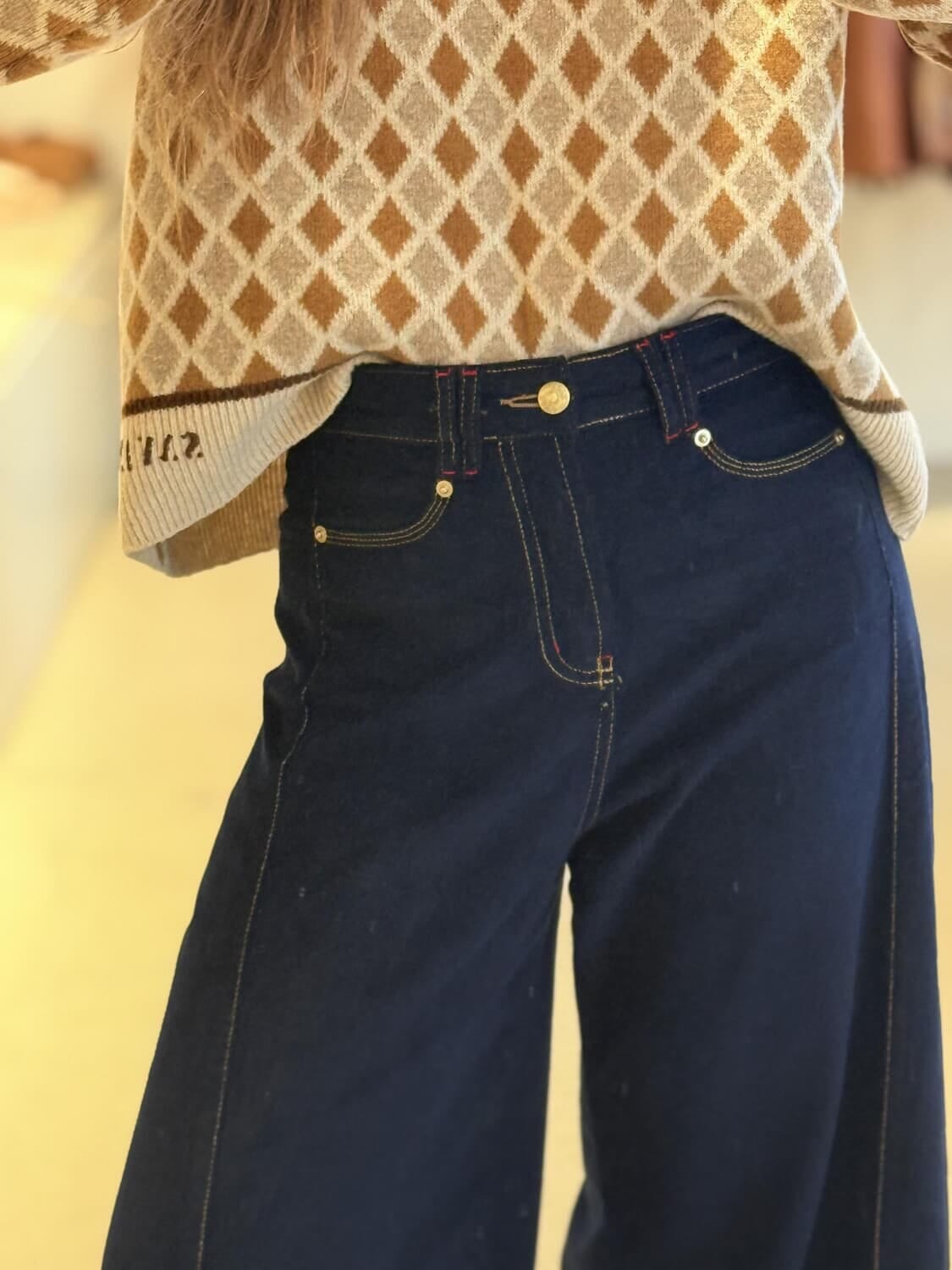 Pantalón Wide XL Corderoy azul m