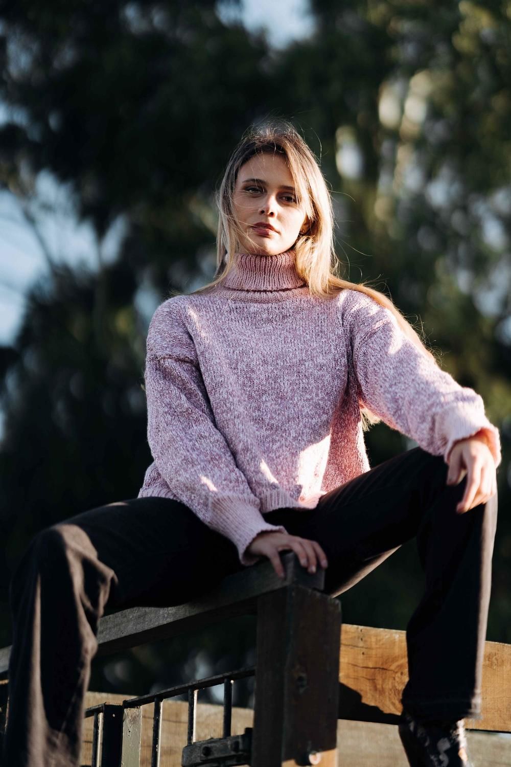 Sweater Park rosado pastel talle unico
