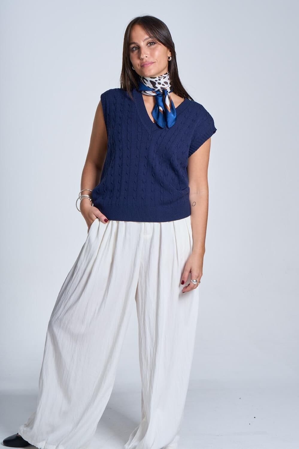 Chaleco Oxford azul talle unico