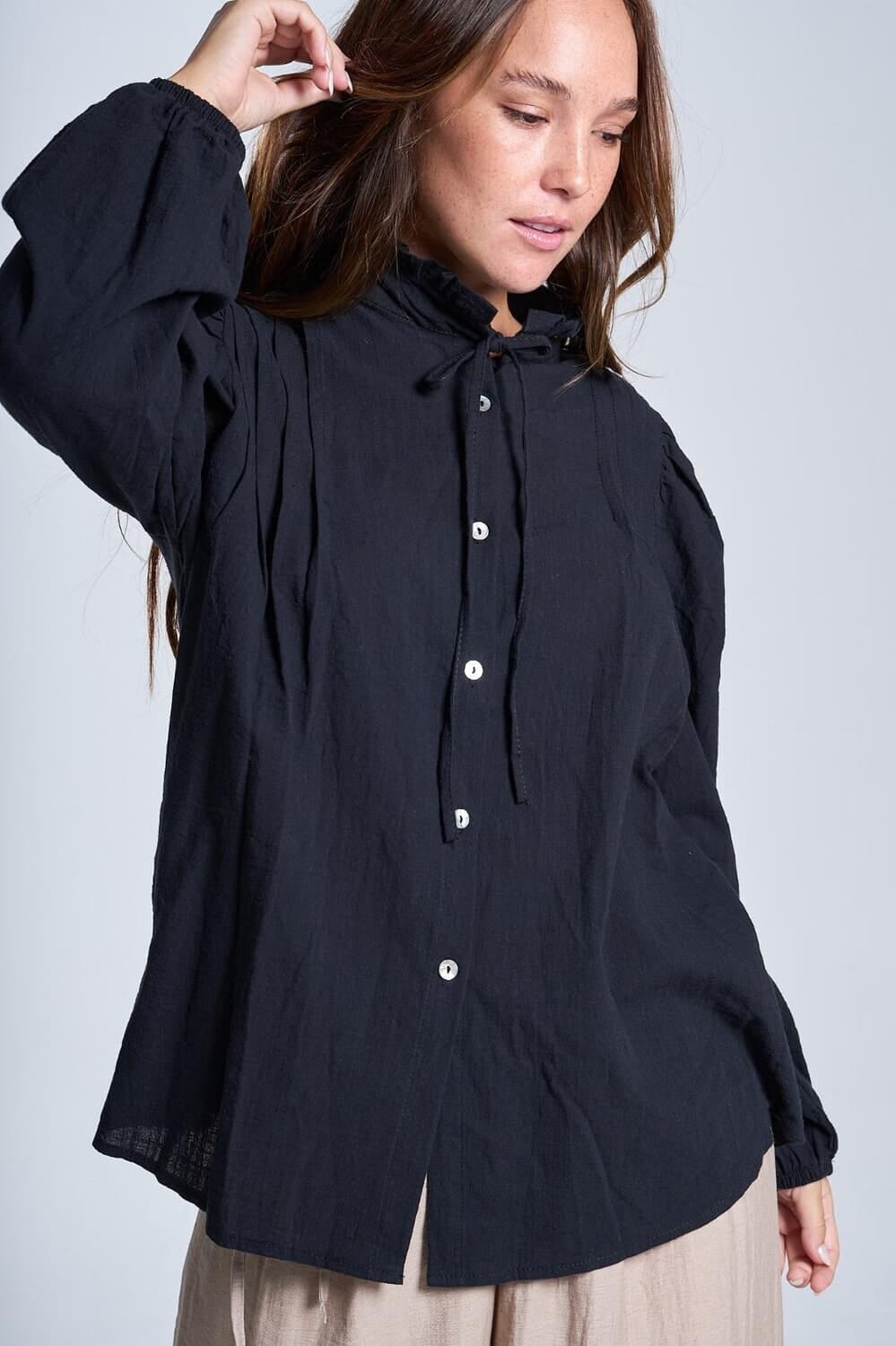 Camisa Tanna negro talle unico