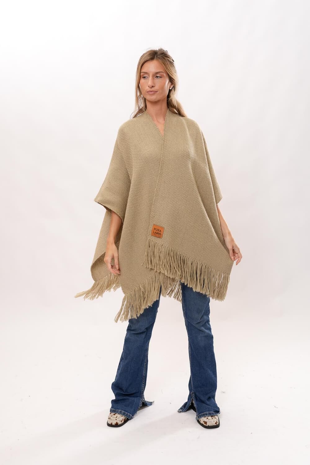 Ruana Paz 2.0 beige talle unico