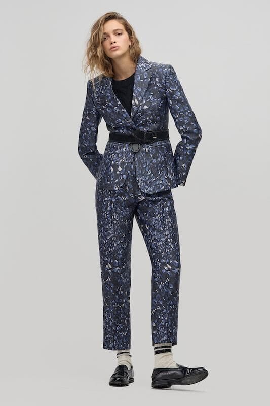 Blazer Oslo en Taffeta - Midnight Leopard negro xs