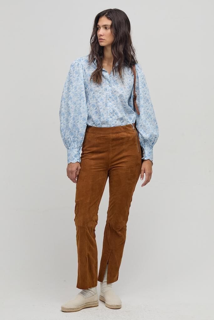 Camisa Camille en Algodon - Victoria Flowers blanco xs