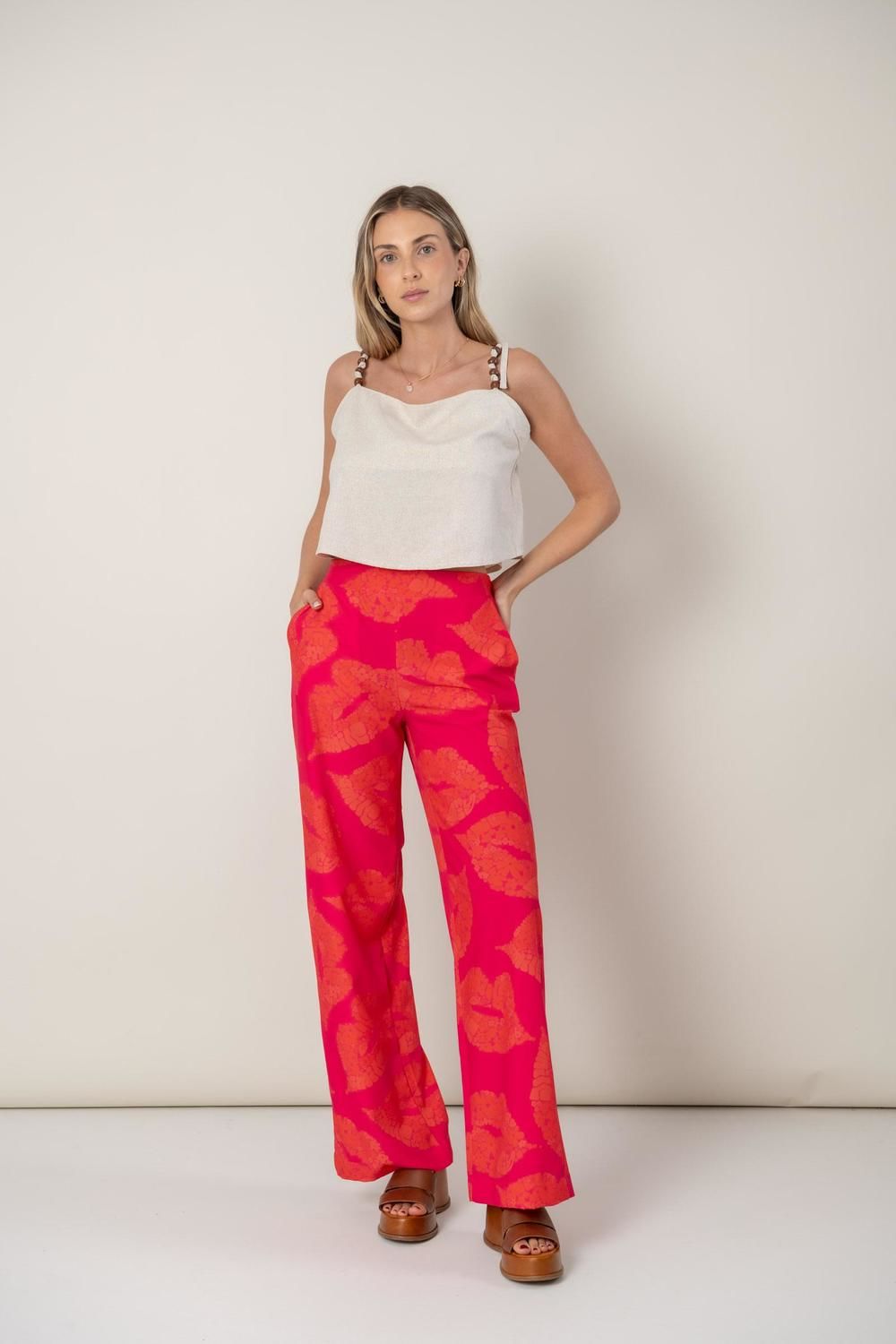 PANTALON KISS fucsia m