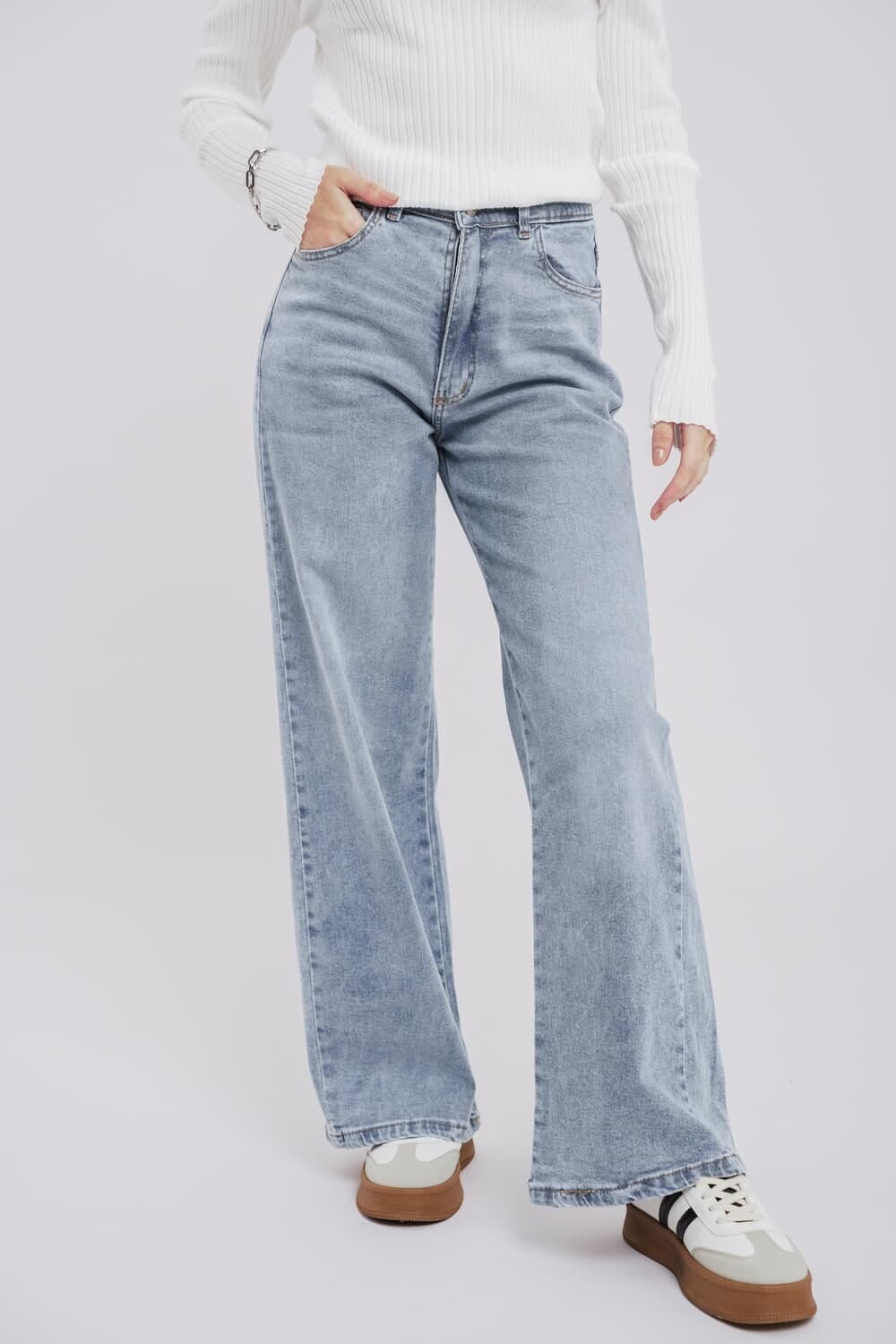 Jean wide leg Mint celeste 24