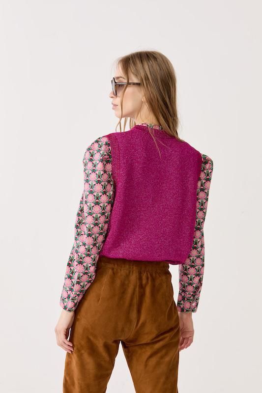 Top de punto glitter - Fucsia fucsia l/xl