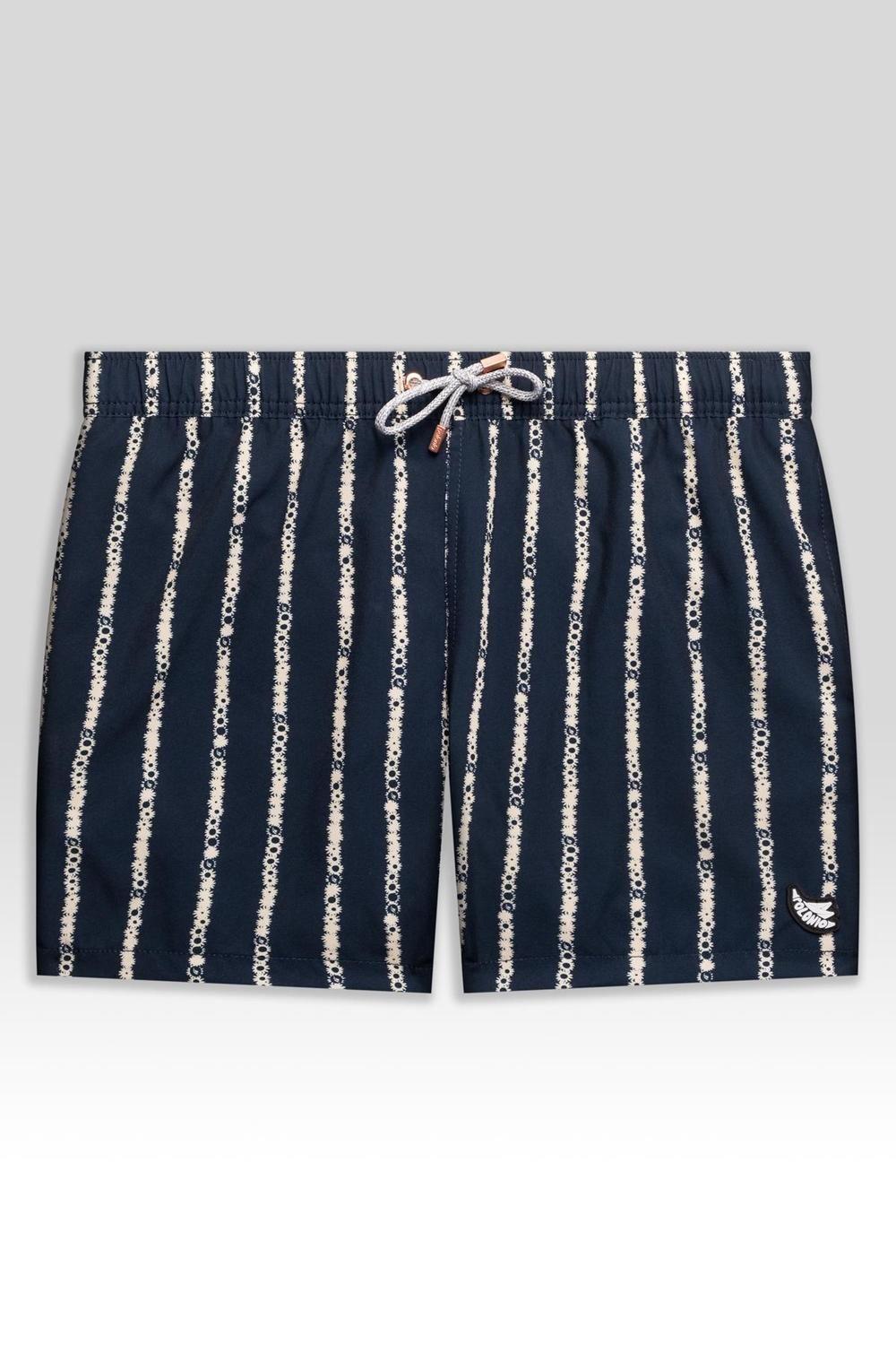 Short de Baño Classic Floral Stripe azul bolita m