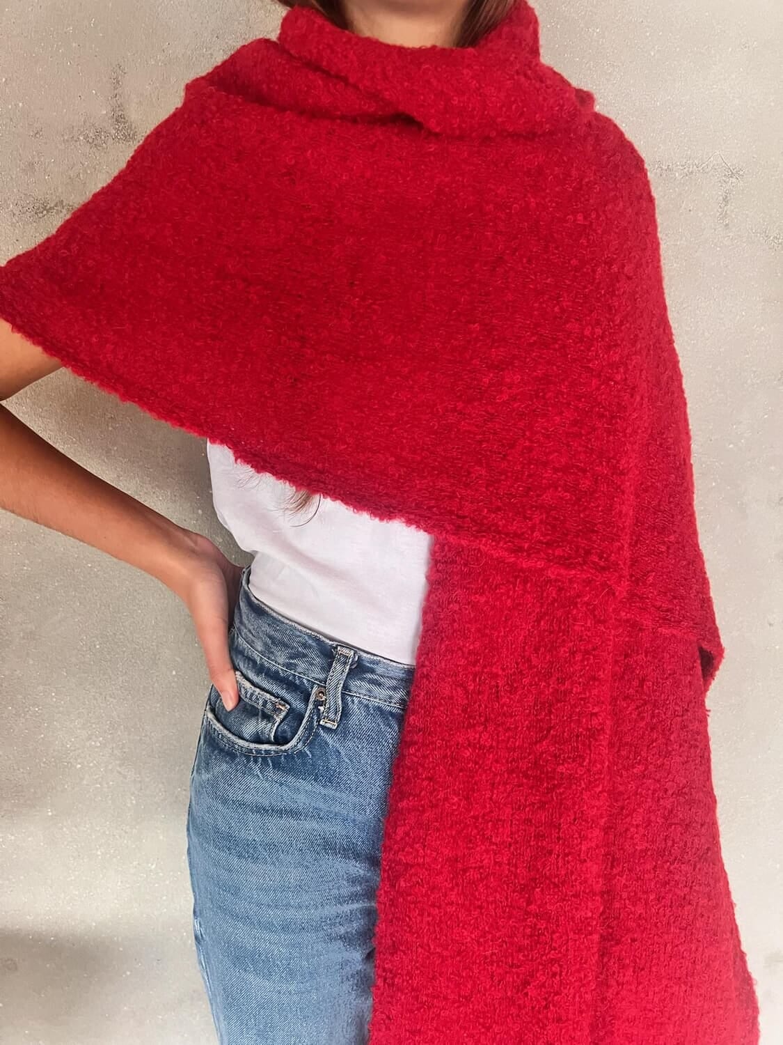 Bufanda Shawl rojo talle unico
