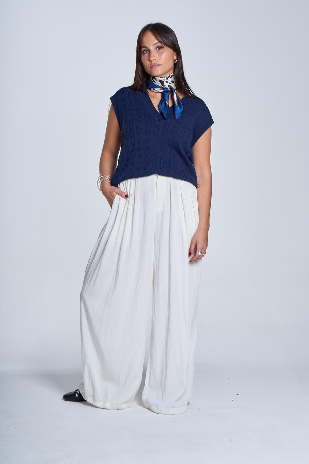 Chaleco Oxford azul talle unico