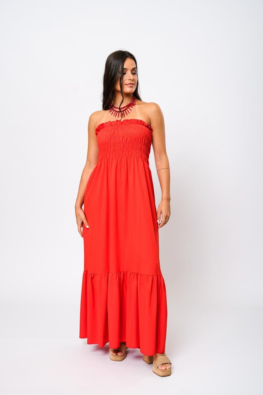 Vestido Straples rojo m