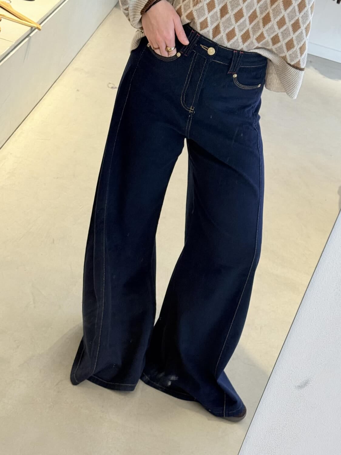 Pantalón Wide XL Corderoy azul m