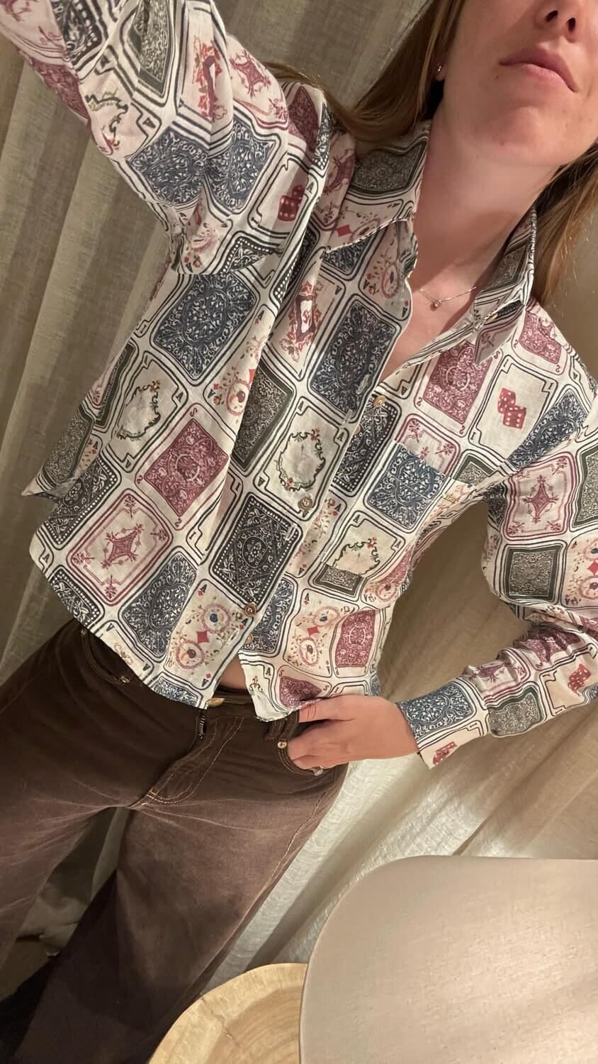 Camisa Azar Print Ludika blanco m
