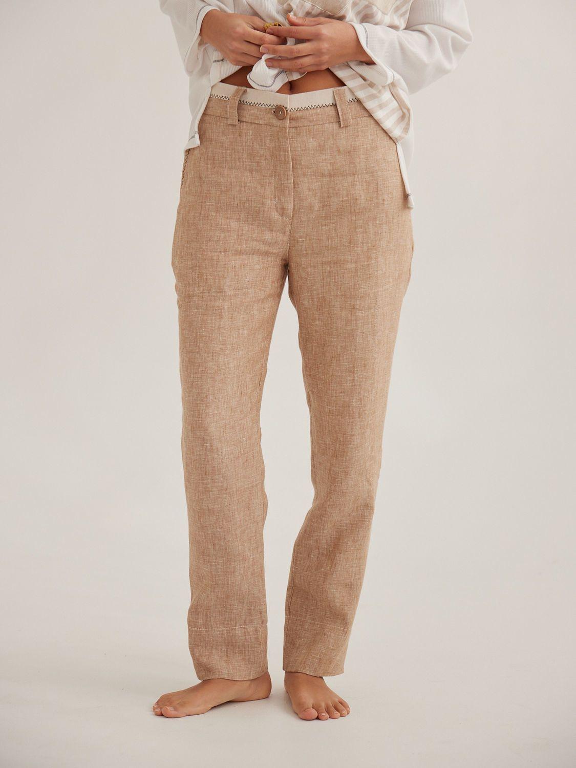 PANTALON CIGARETTE VIEKA beige 0