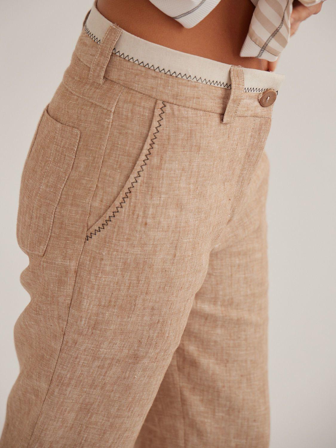 PANTALON CIGARETTE VIEKA beige 0