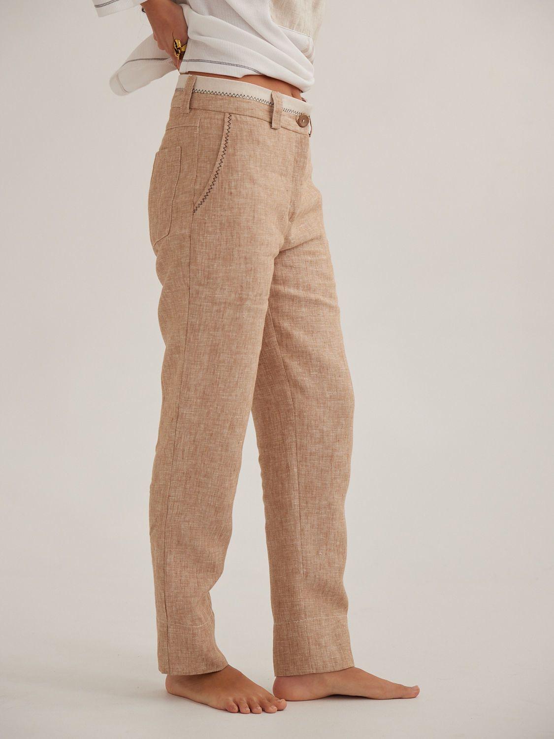 PANTALON CIGARETTE VIEKA beige 0