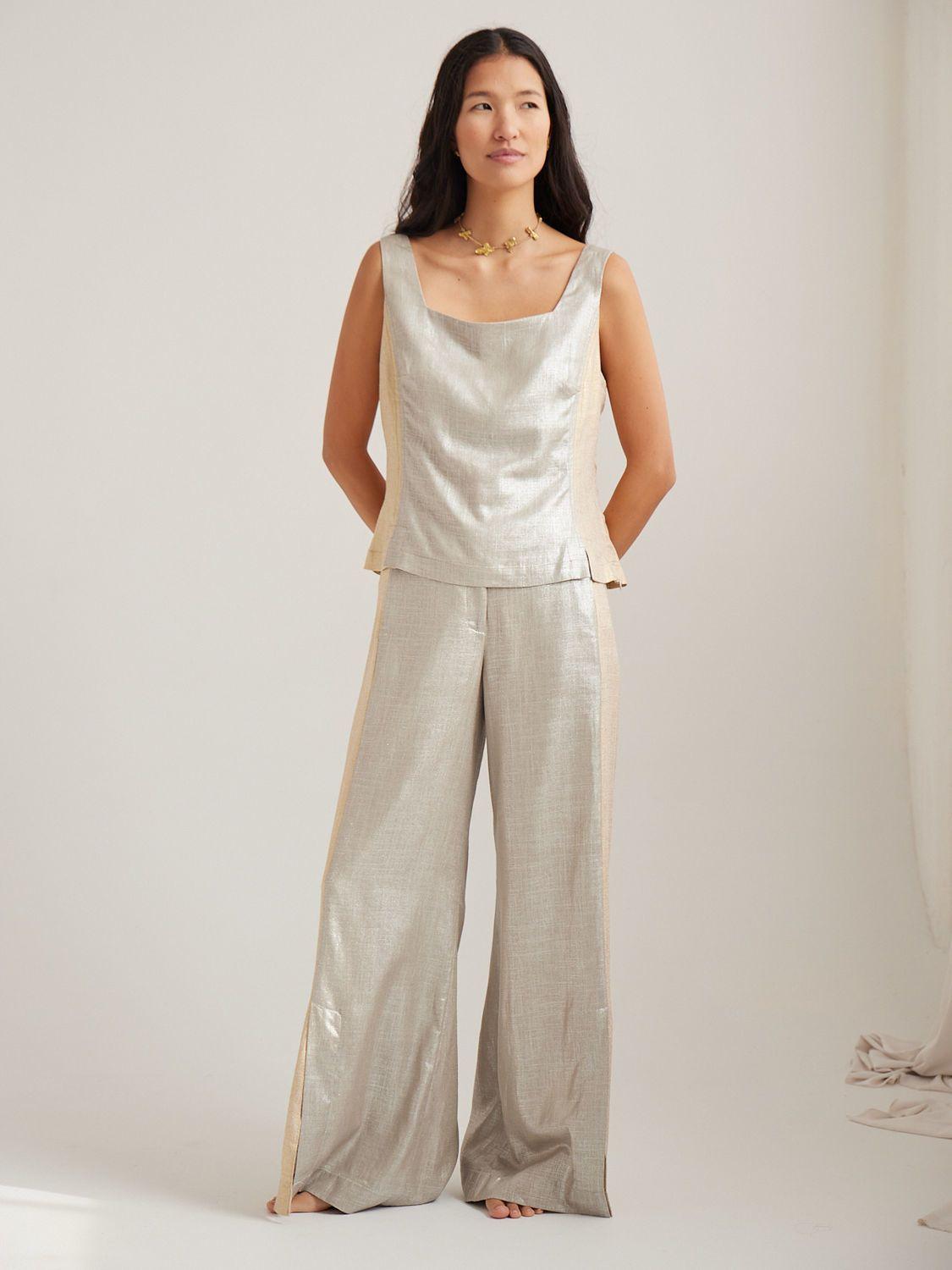 PANTALON NEREA plateado 5