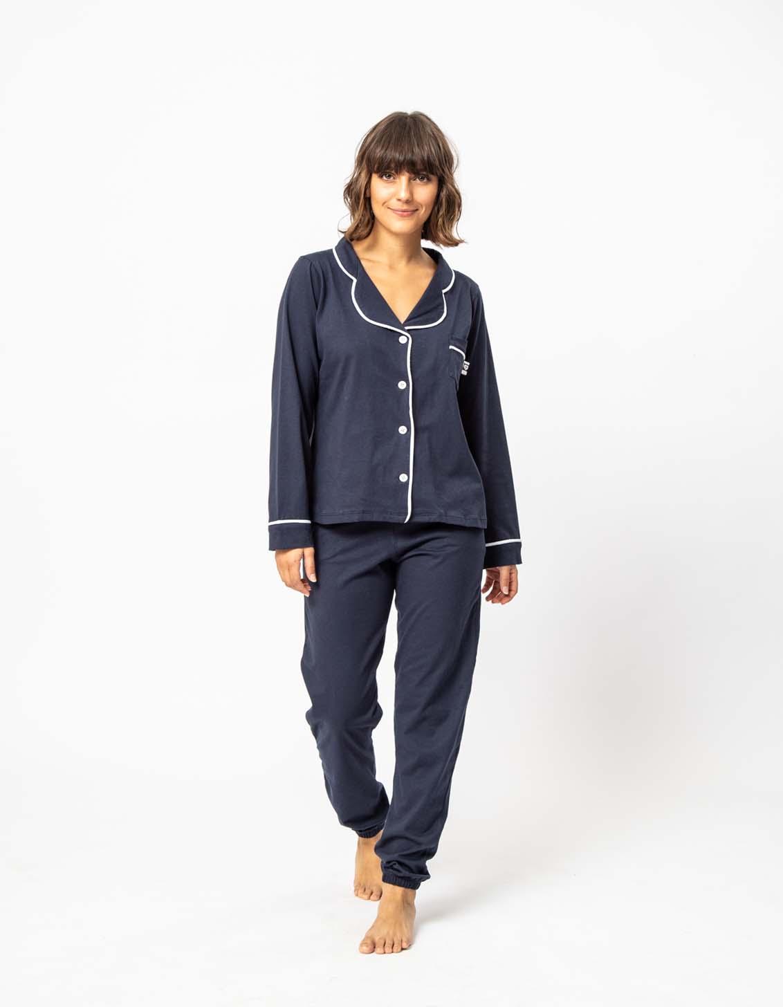 Pijama Camisero Berenice azul marino 3