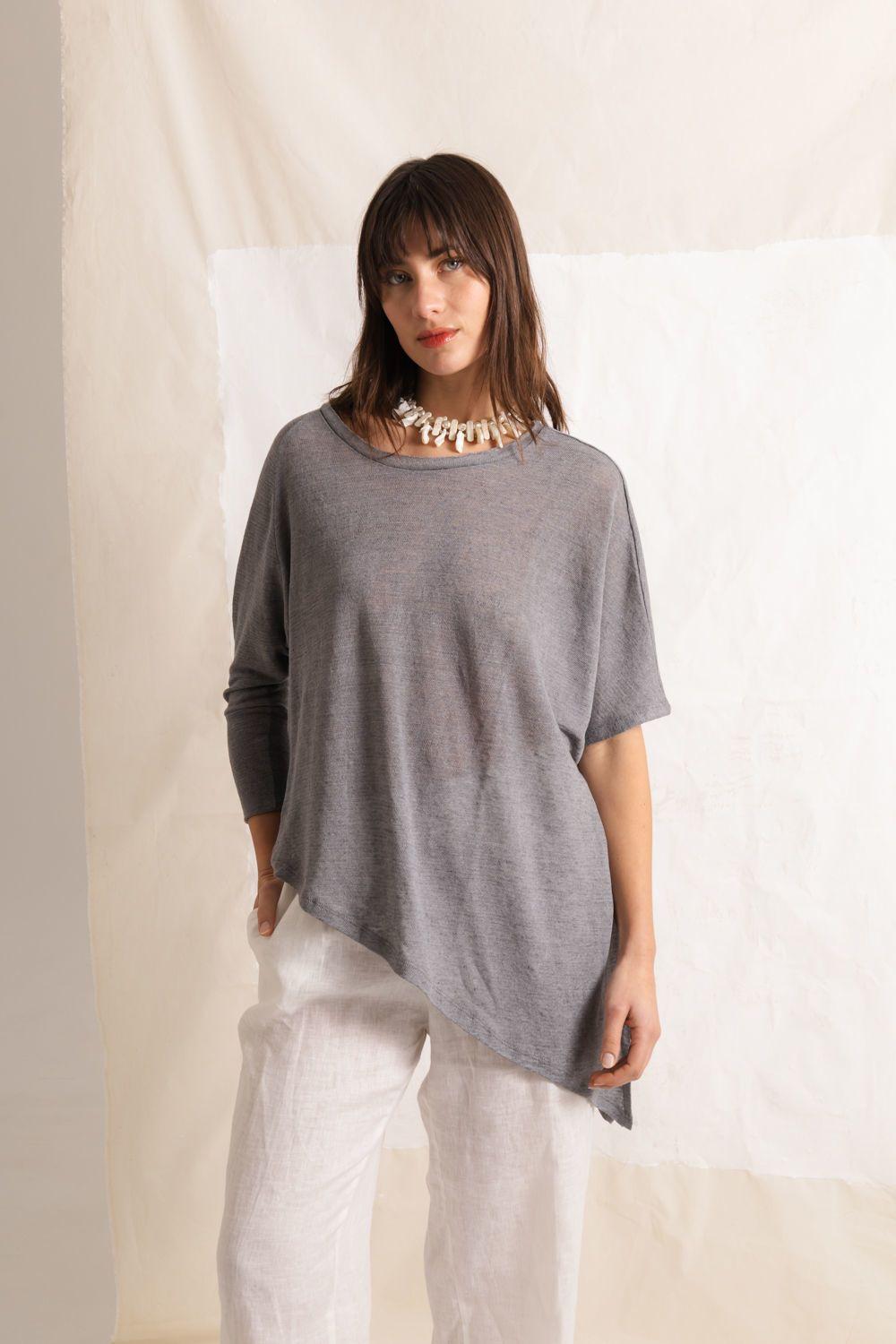 Poncho Diatomea Gris melange Talle único