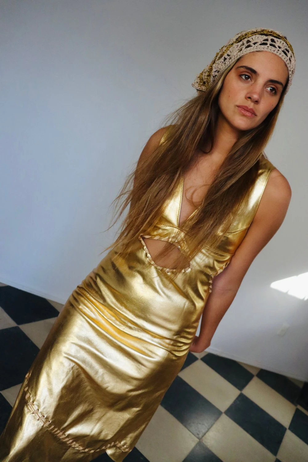 Rombos Dress dorado s