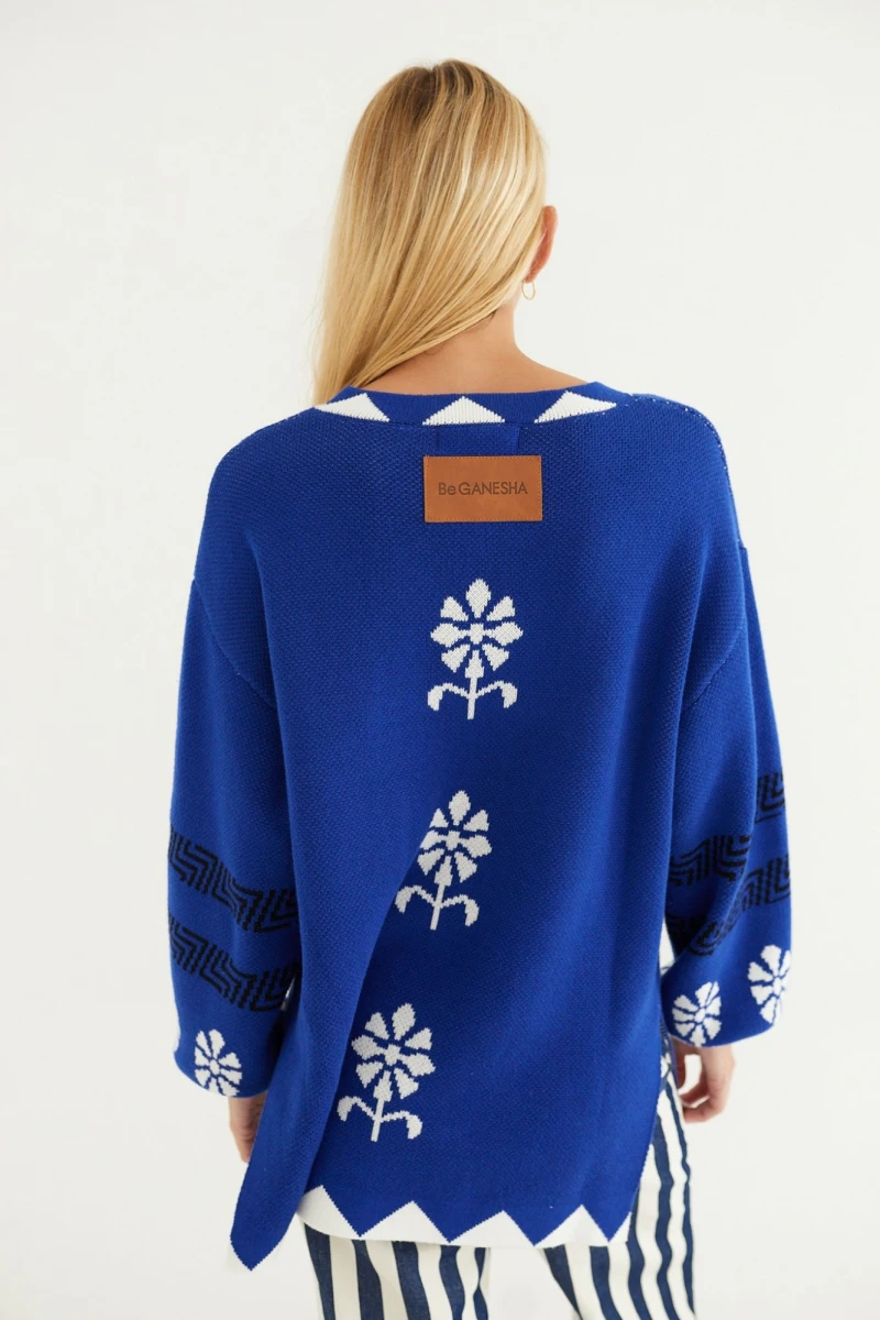 Sweater Brun azul bolita l/xl