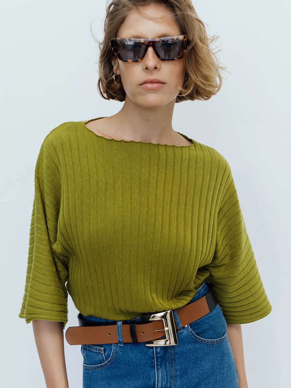 Sweater Cord verde oliva l