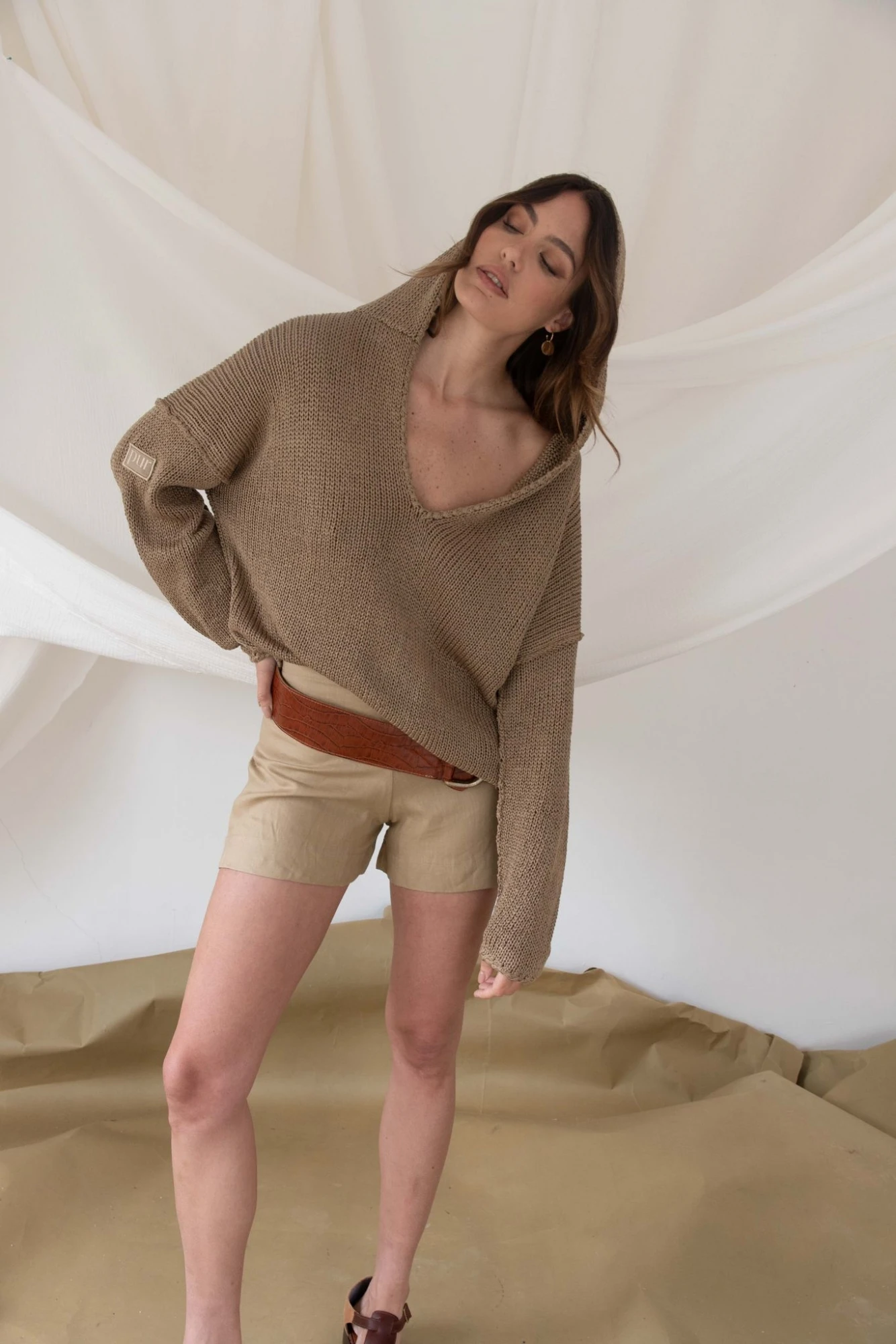 Sweater Moments beige talle unico