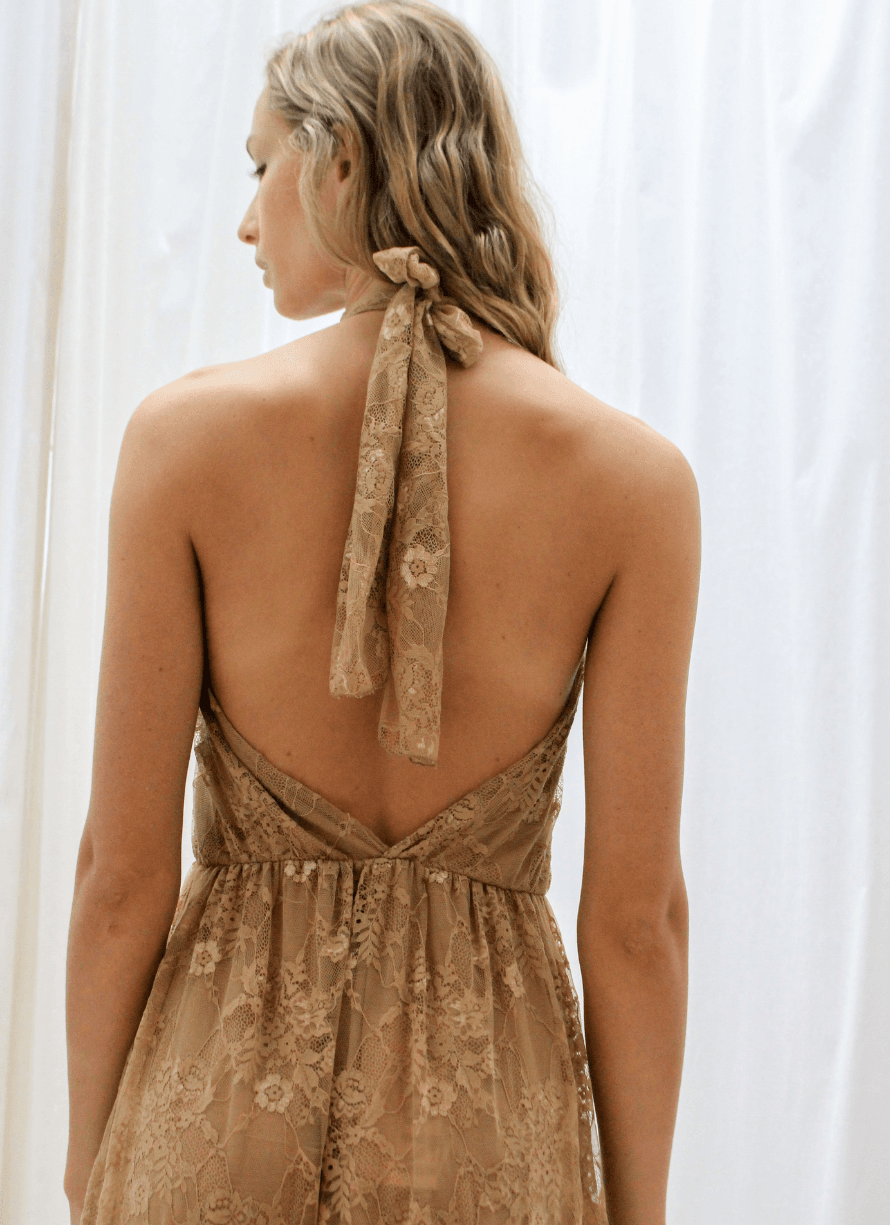 Vestido Boha beige 