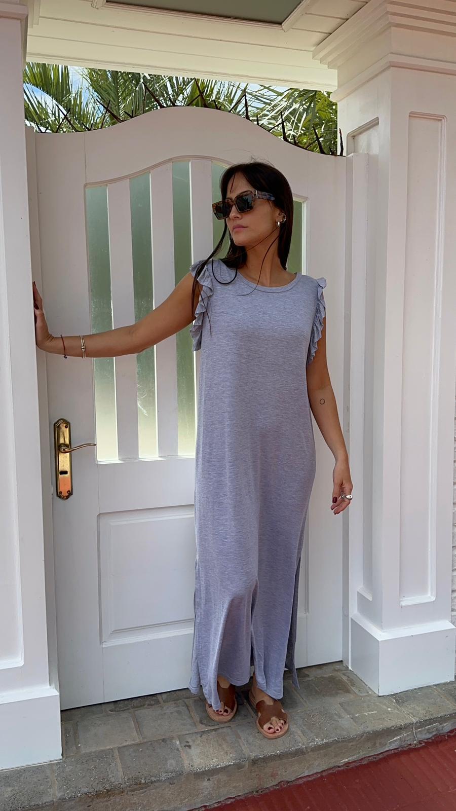 Vestido Filippa gris melange talle unico