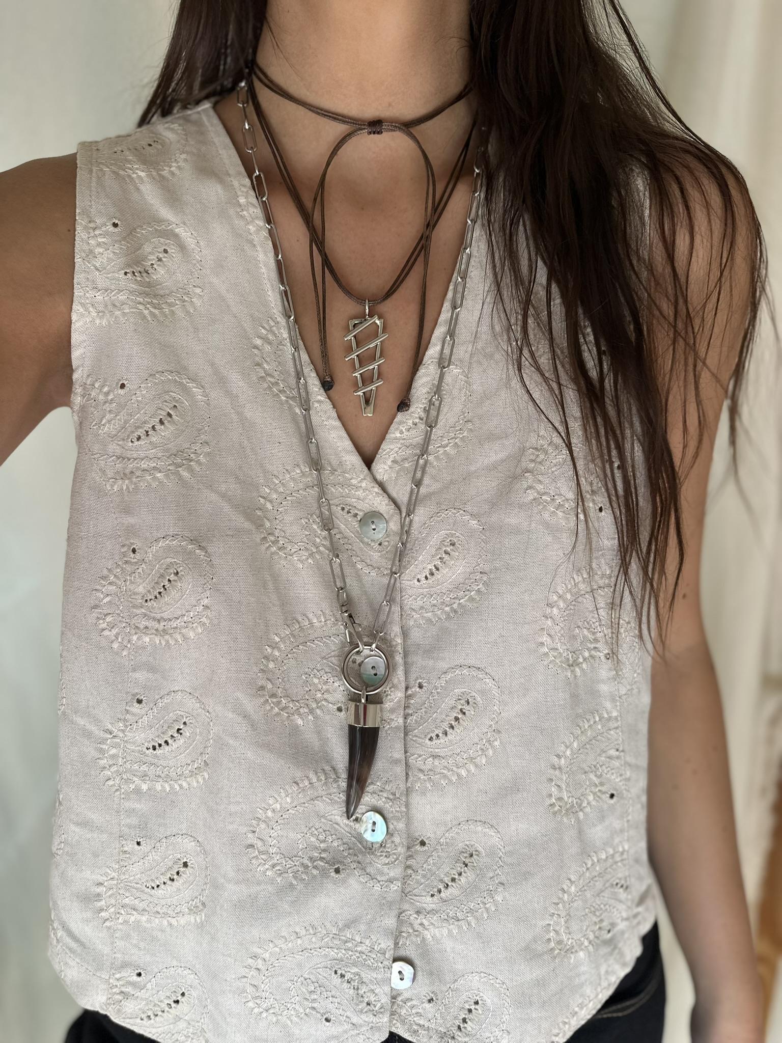 Collar Rolling marron talle unico