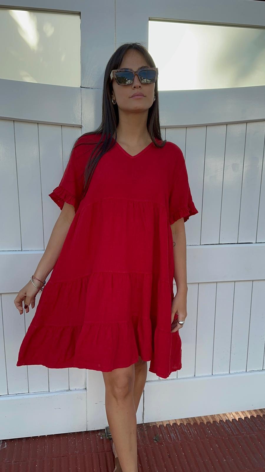 Vestido Volterra rojo talle unico