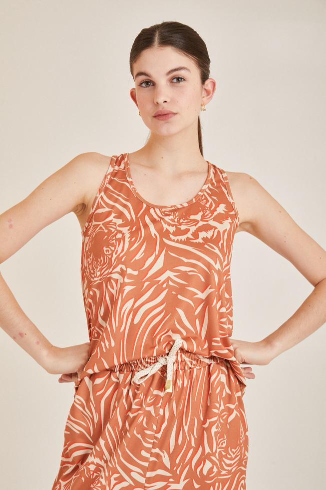 MUSCULOSA TIGER naranja s